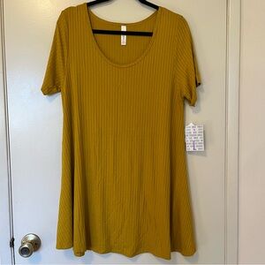 LuLaRoe Perfect t large yellow new‎ with tags solid ribbed rayon nwt